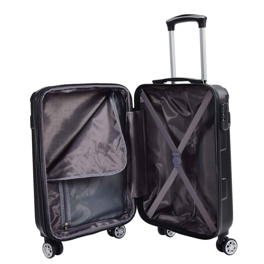 DR575 Expandable Hard Shell Cabin Luggage With Four Wheels Black 7