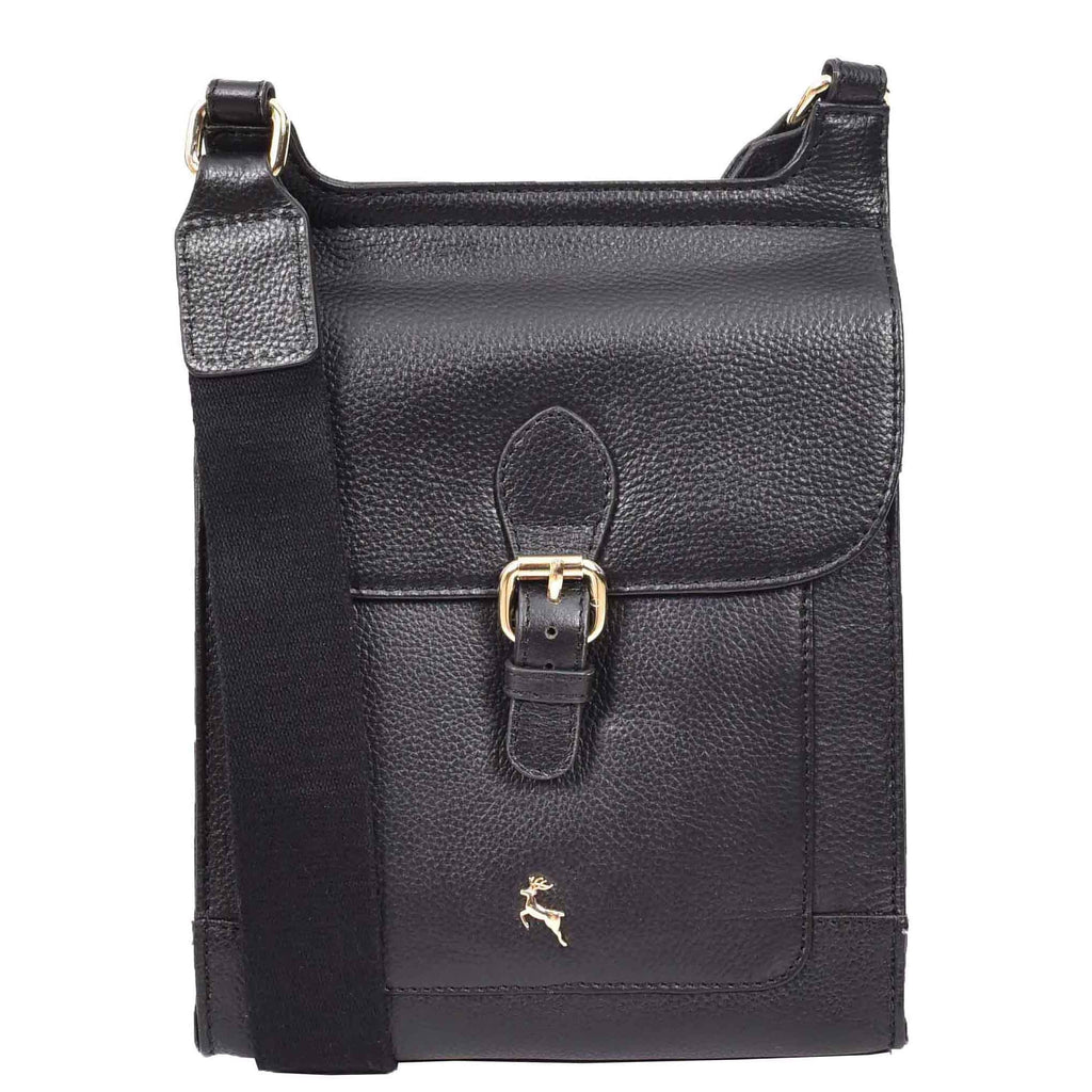 DR685 Ladies Real Leather Travel Messenger Bag Black 4