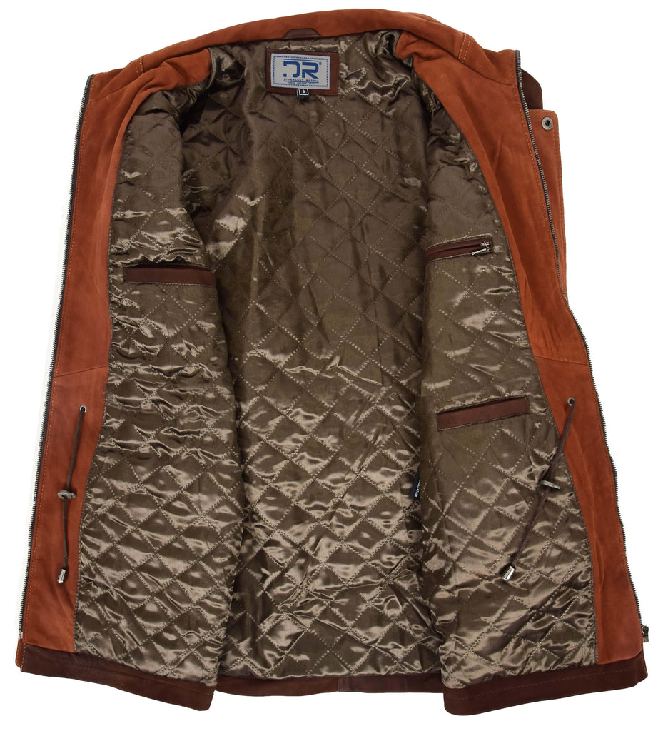 DR115 Men's Classic Nubuck Leather Coat Brown 7