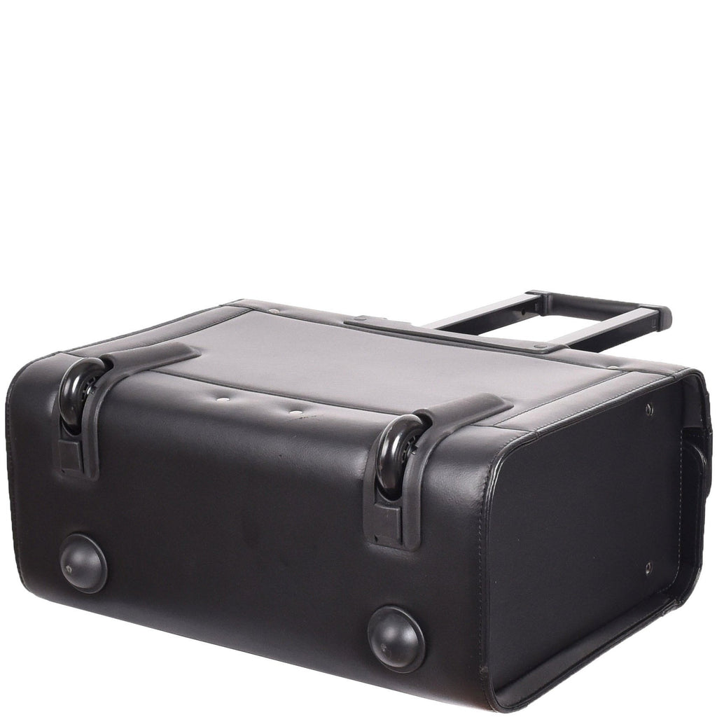 DR688 Leather Cabin Size Travel  Flight Carry Bag Black 10