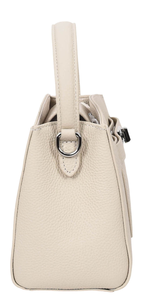 Halifax Women Small Leather Top Handle Shoulder Handbag  Off white-7