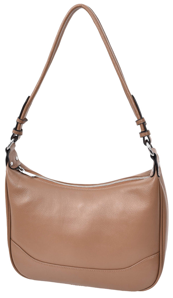 Kitchener Women's Leather  Organiser Hobo Style Shoulder Bag Brown-7