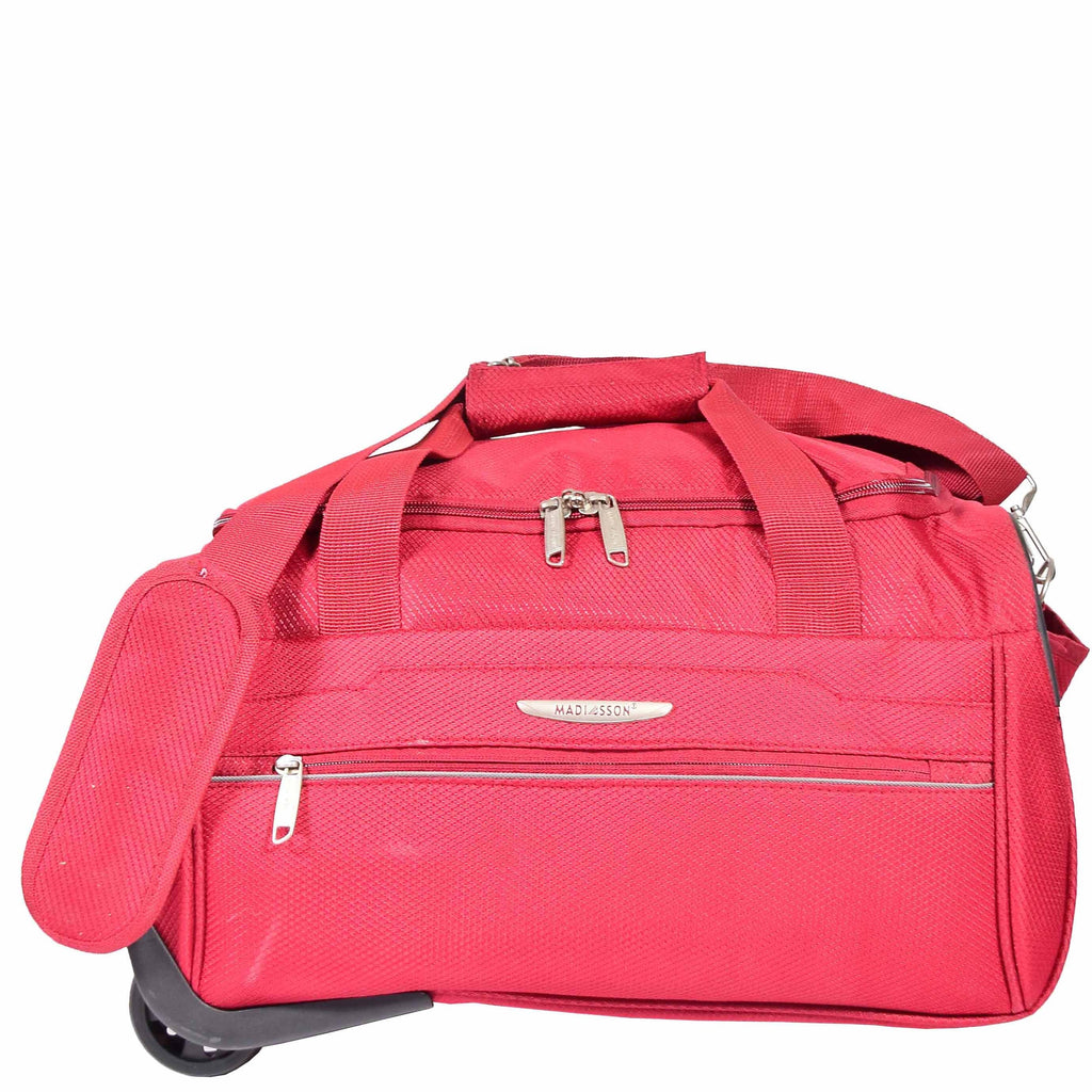 DR638 Weekend Travel Mid Size Bag Wheeled Holdall Duffle Red 2