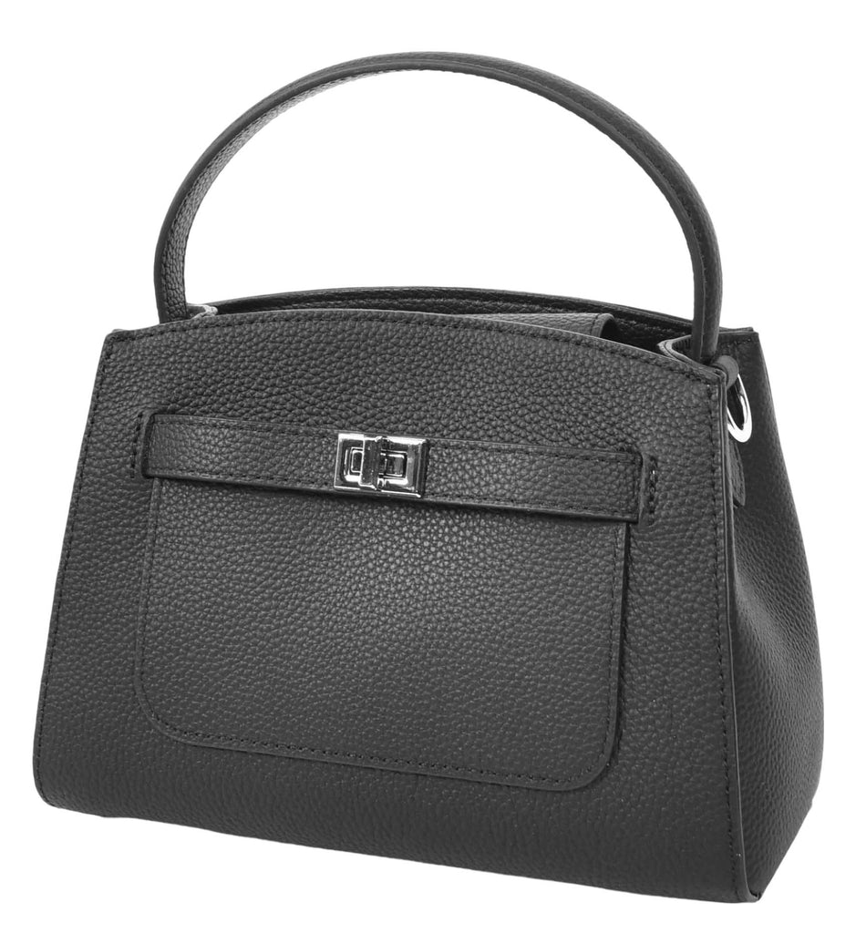 Halifax Women Small Leather Top Handle Shoulder Handbag  Black-7