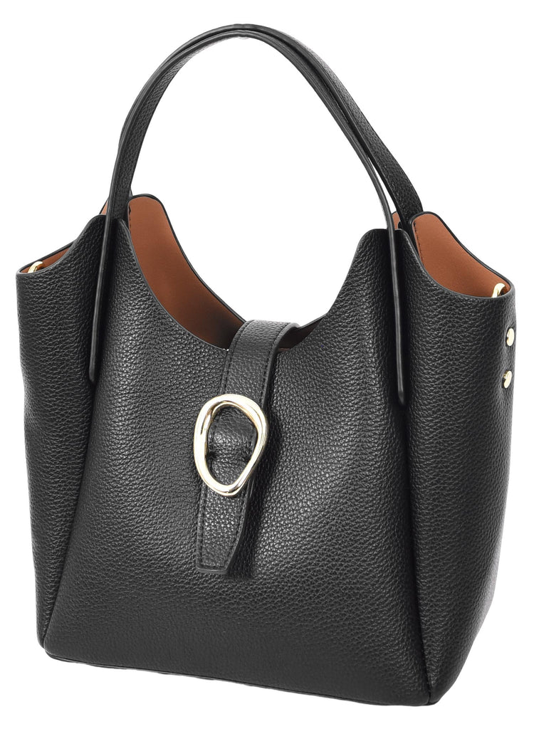 Montreal  Women's Small Faux Leather Shoulder Handbag Black -6