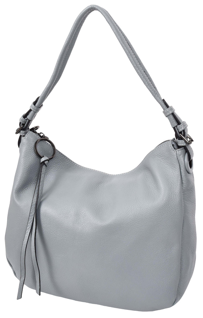 Ottawa Women's Genuine Leather Hobo Style Shoulder Handbag  Blue-7