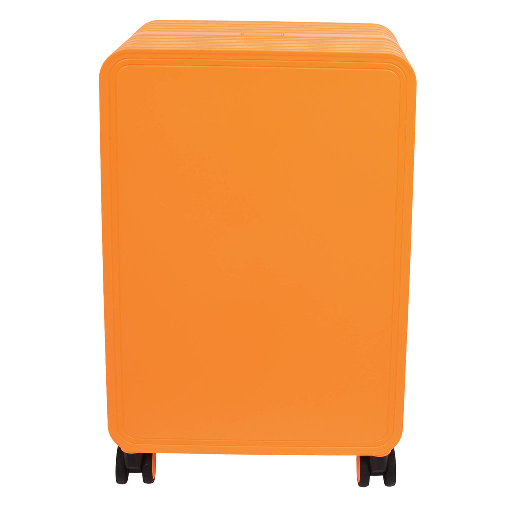 DR698 Cabin Size USB Port Suitcase Four Wheels Hard Shell Smart Luggage Orange-7