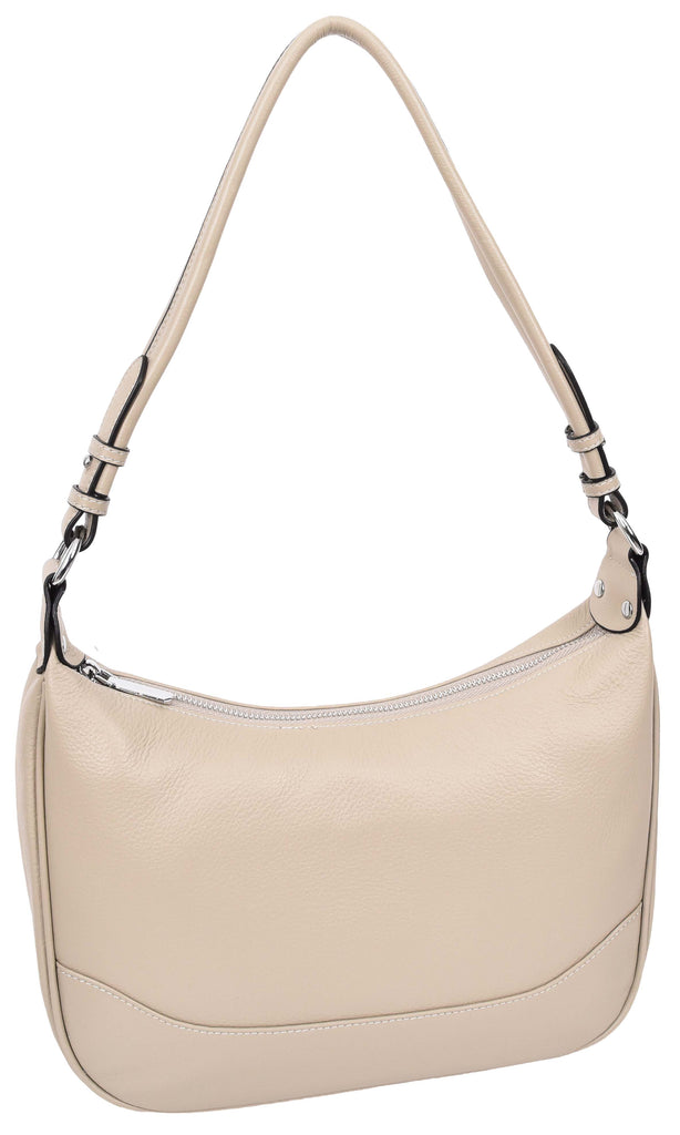 Kitchener Women's Leather  Organiser Hobo Style Shoulder Bag Taupe-8