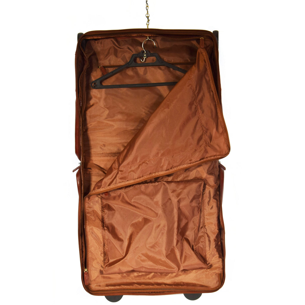 DR641 Real Leather Business Suit Carrier With Wheels Cognac 8