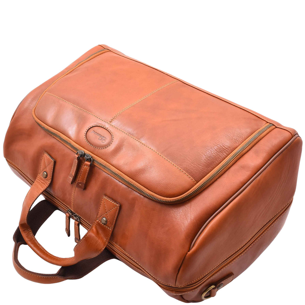 DR292 Genuine Leather Travel Holdall Overnight Bag Honey 8