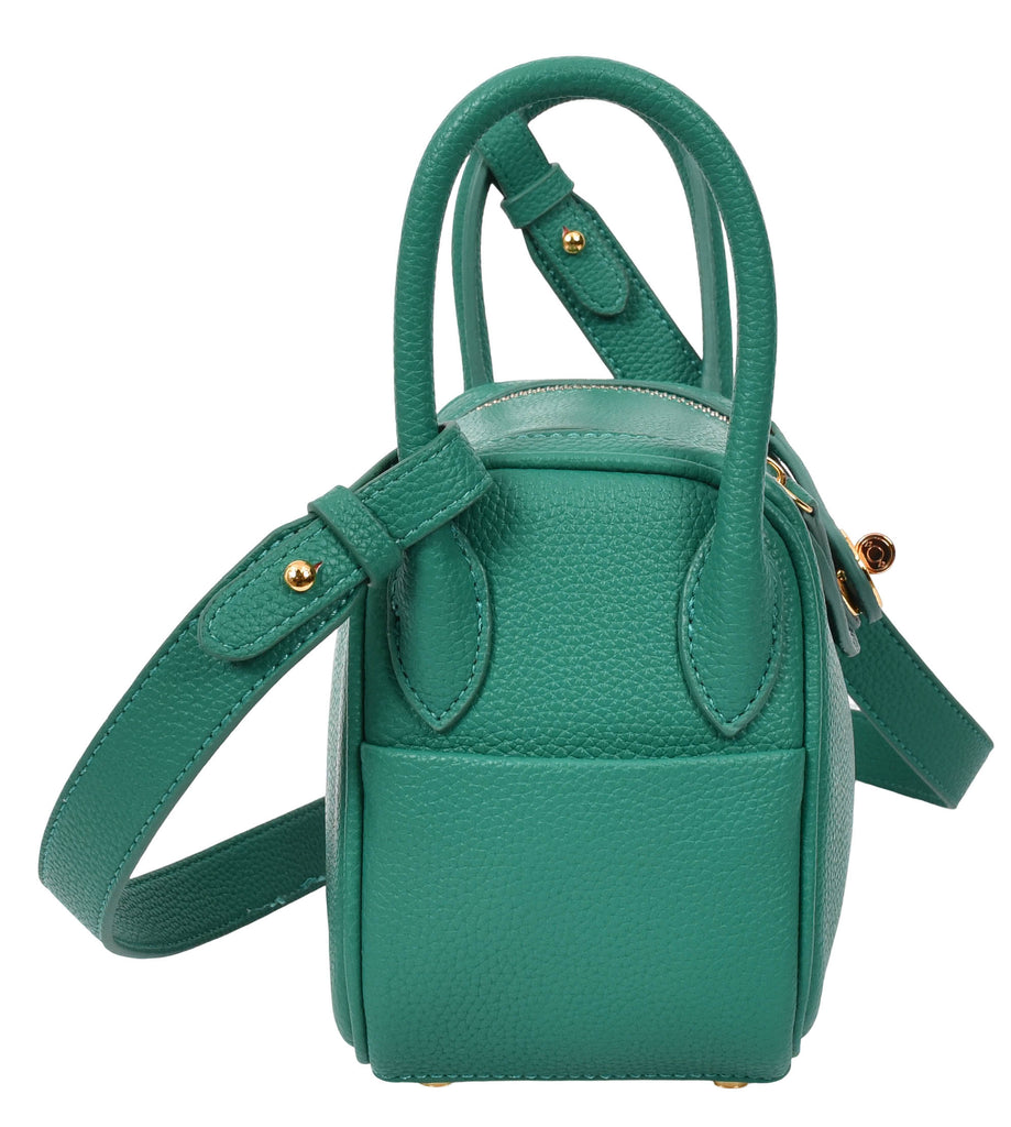 Regina Women's Faux Leather Mini Shoulder Strap Bag Green-8