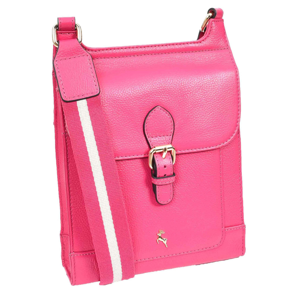 DR685 Ladies Real Leather Travel Messenger Bag Pink 8