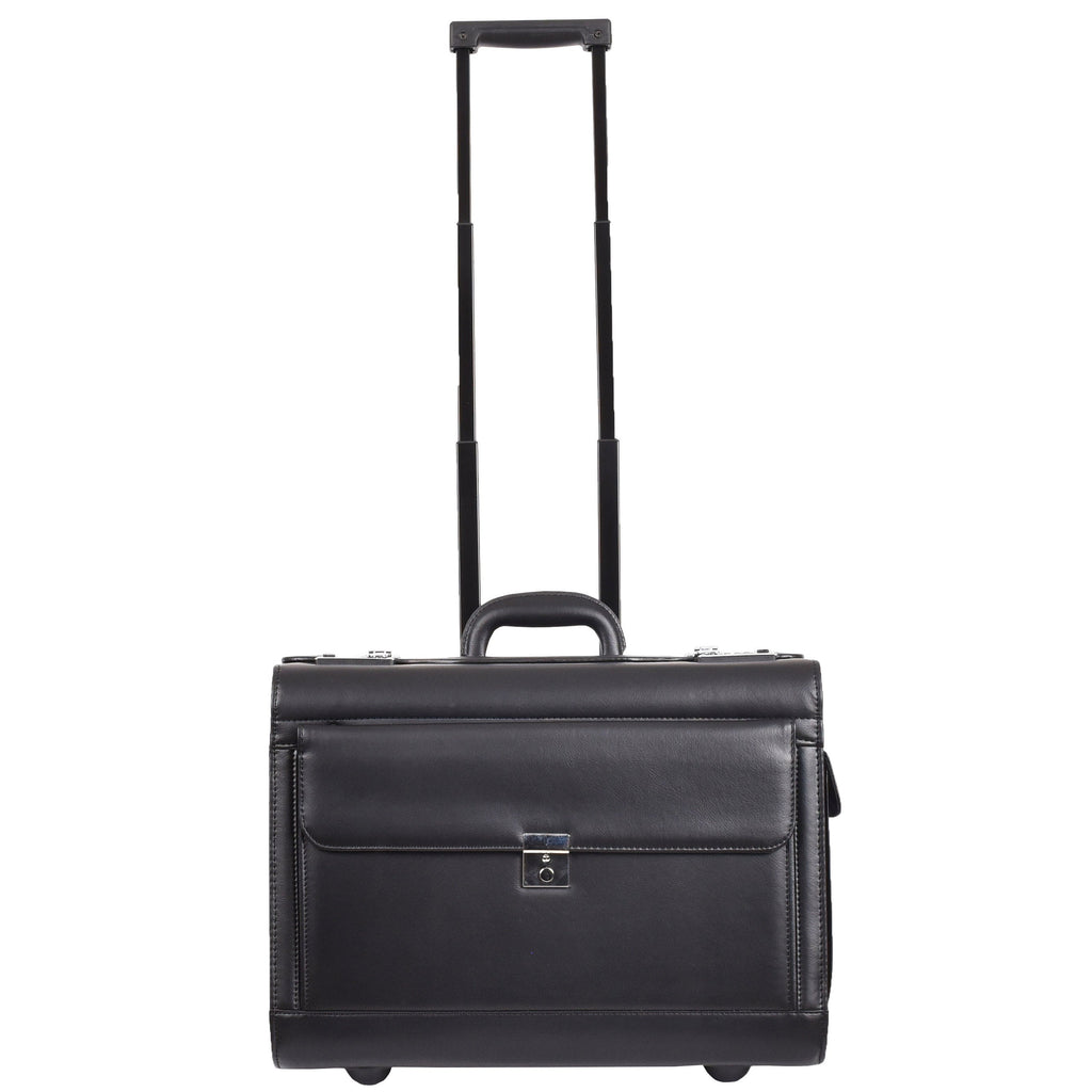 DR688 Leather Cabin Size Travel  Flight Carry Bag Black 11