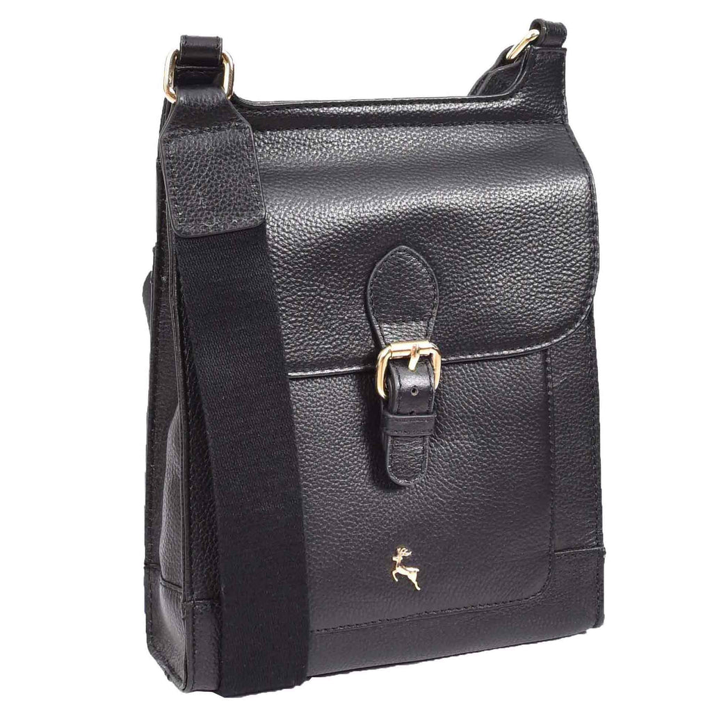 DR685 Ladies Real Leather Travel Messenger Bag Black 5