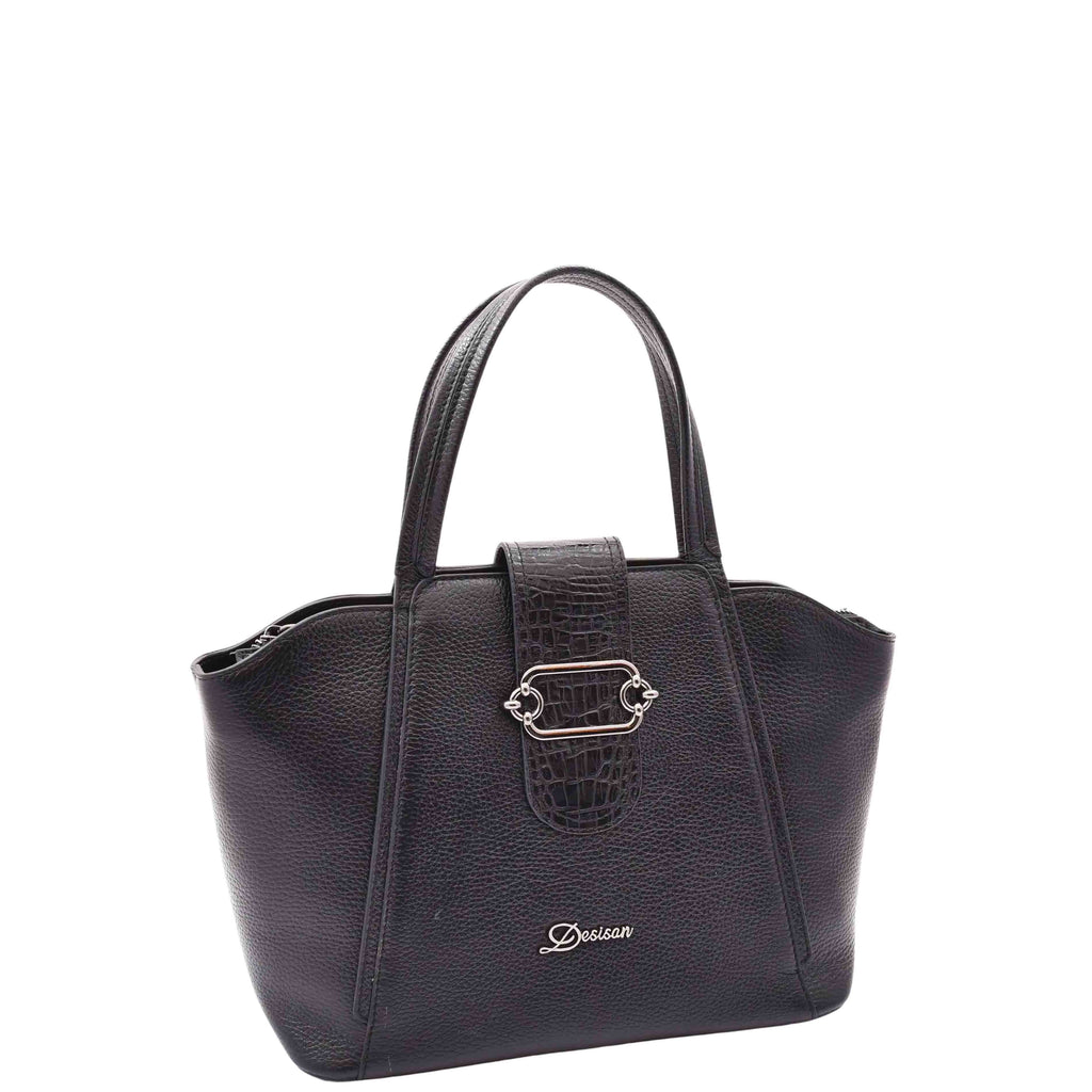 DR586 Women's Stylish Leather Adjustable Strap Handbag Black 8