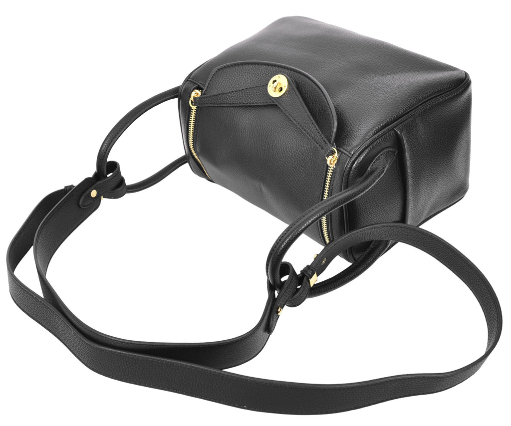 Iqaluit Women's Faux Leather Large Shoulder Strap Bag Black-8