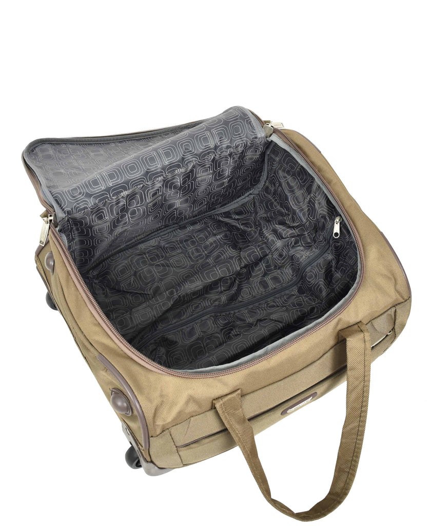 DR638 Weekend Travel Mid Size Bag Wheeled Holdall Duffle Beige 5