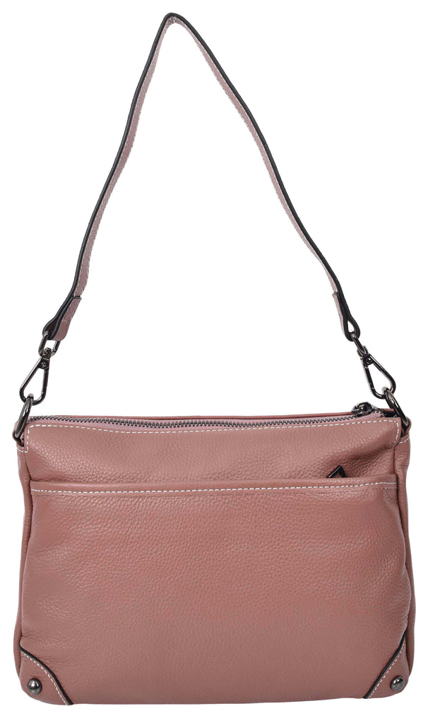 Adalynn Women's Real Leather Cross-Body Organiser Shoulder Bag Rose-8