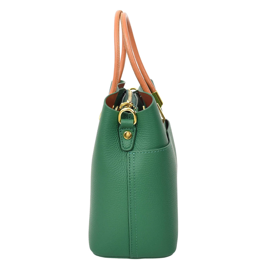 Winnipeg Women Leather Top Handle Shoulder Bag Green-9