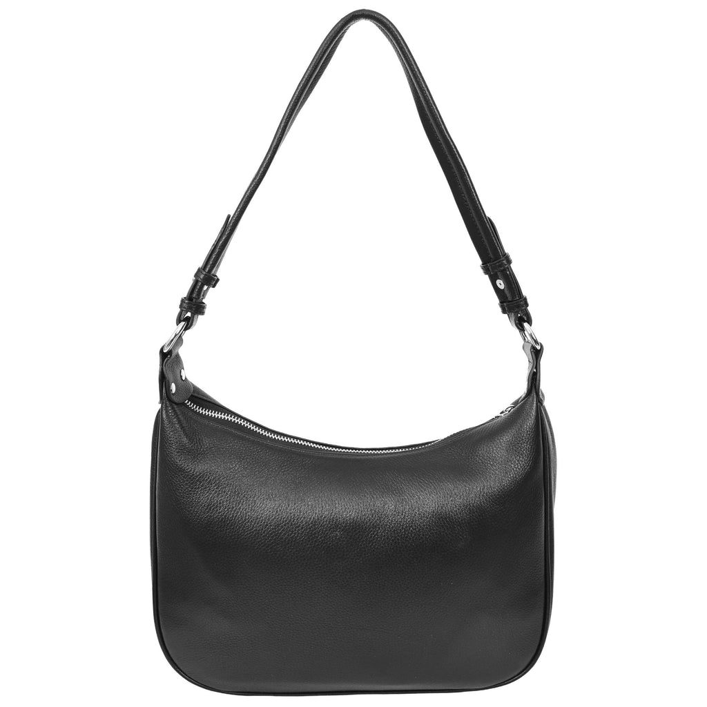 Kitchener Women's Leather  Organiser Hobo Style Shoulder Bag Black-9