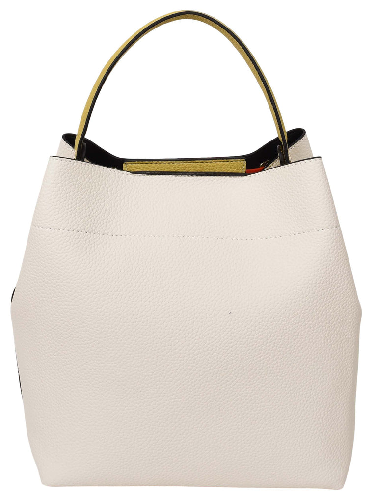 Adele  Women's Faux Leather Large Tote Cosmetics Shoulder Bag Off  White-9