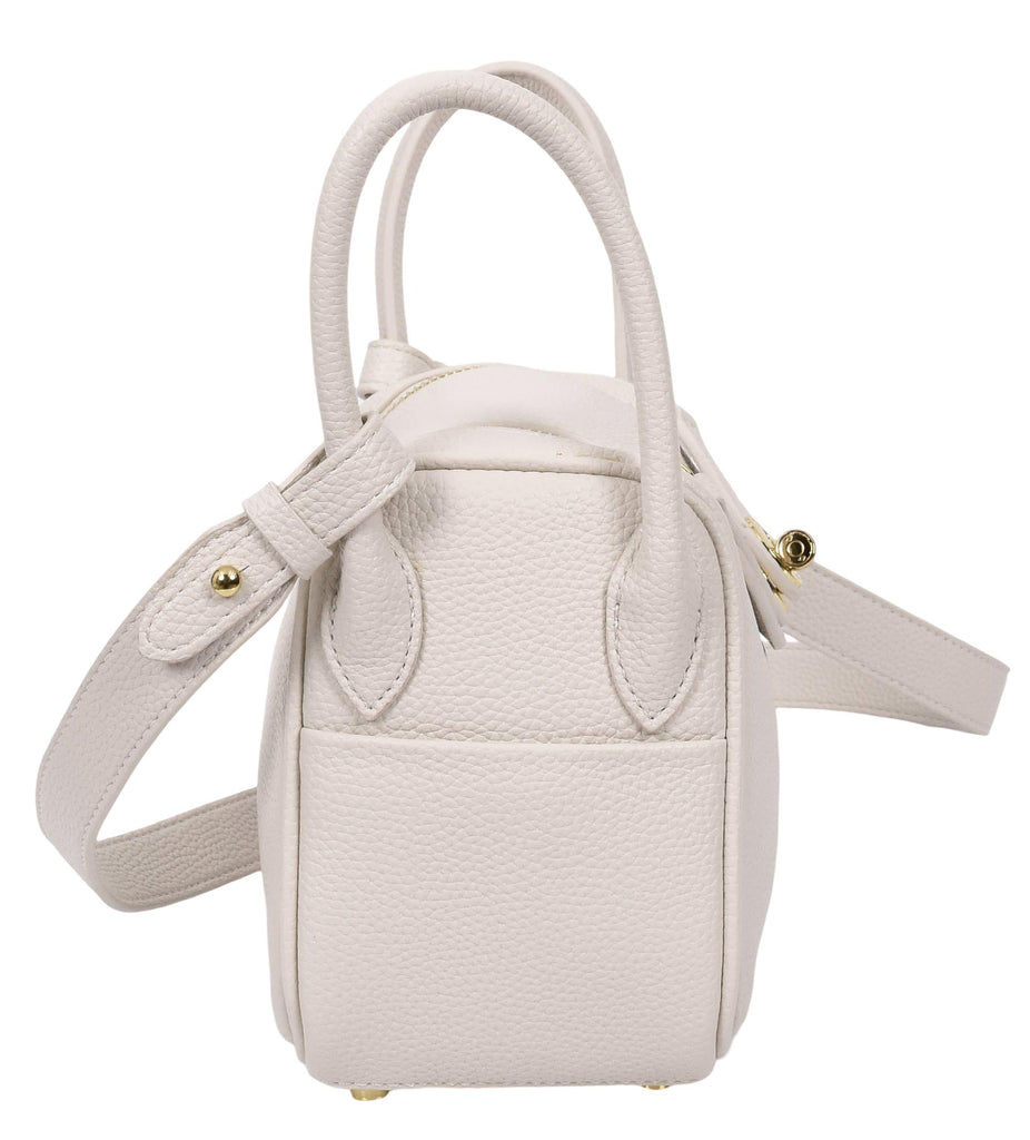 Regina Women's Faux Leather Mini Shoulder Strap Bag White-9