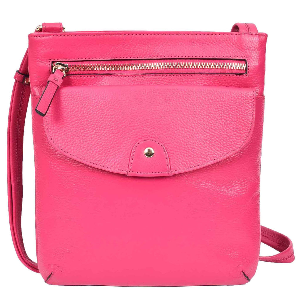 DR686 Ladies Leather Cross Body Sling Bag Pink 5