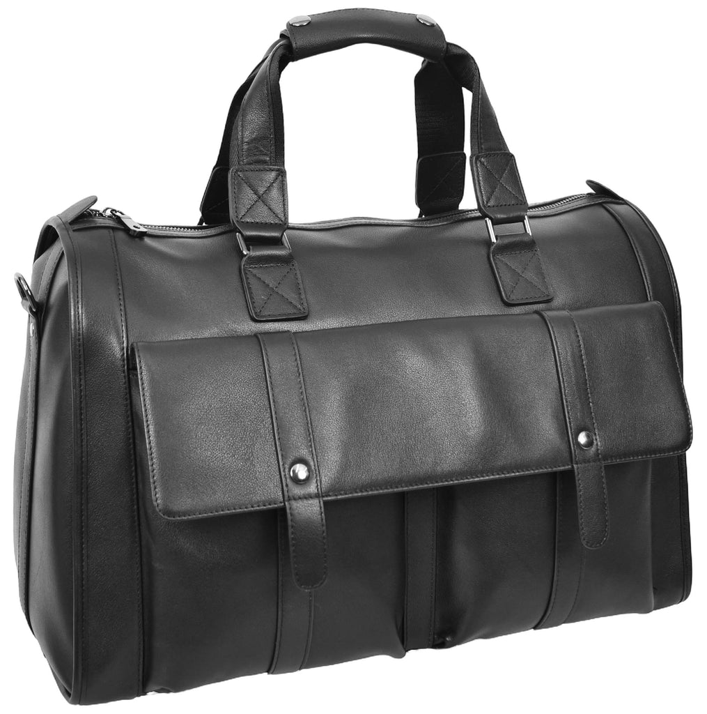 Holicarry Leather Weekend Large Holdall Overnight Bag Black-10