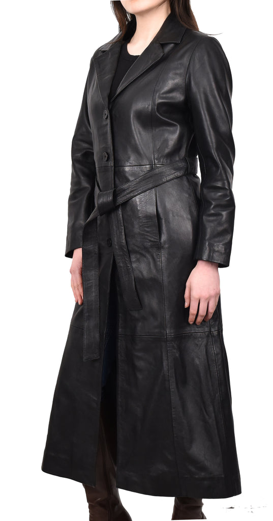 DR235 Women's Classic Full Length Long Coat Winter Black 9