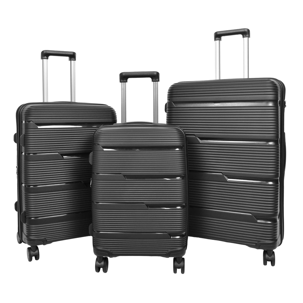 DR690 Four Wheel Expandable Suitcase Hard Shell Luggage Black-1