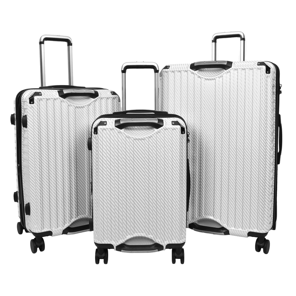 DR691 Four Wheel Suitcase Hard Shell Luggage White-1