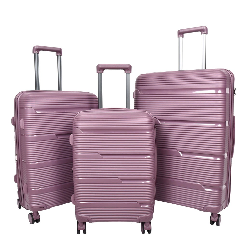 DR690 Four Wheel Expandable Suitcase Hard Shell Luggage Purple-1