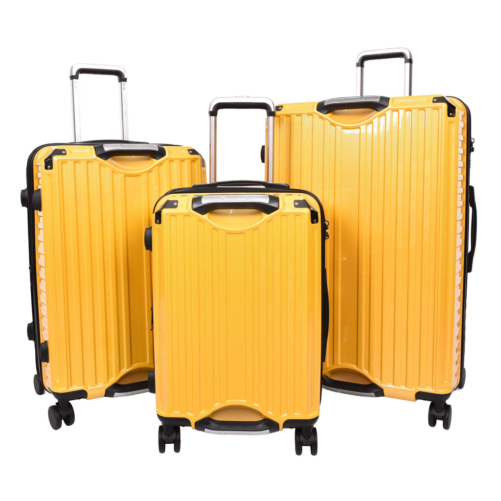 DR691 Four Wheel Suitcase Hard Shell Luggage Yellow-1