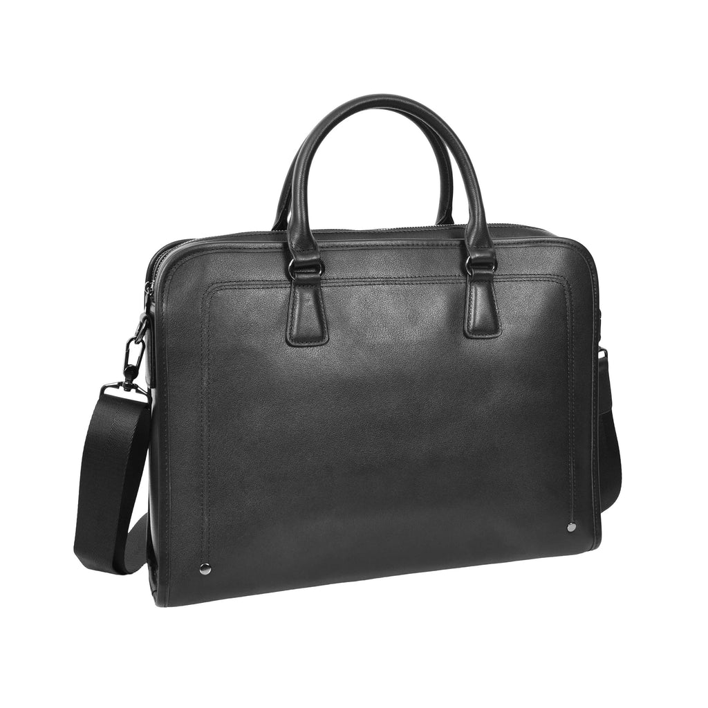 Bagify Genuine Leather Cross-Body Travel Briefcase Black-1