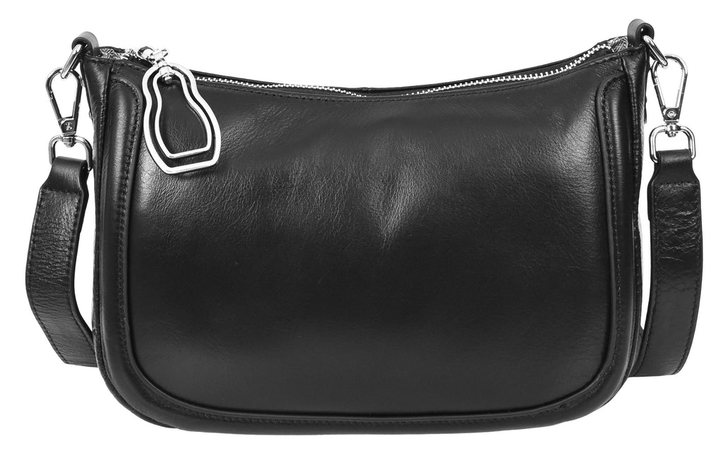 Blingstrap Women Leather Cross-Body Strap Handbag Black-2