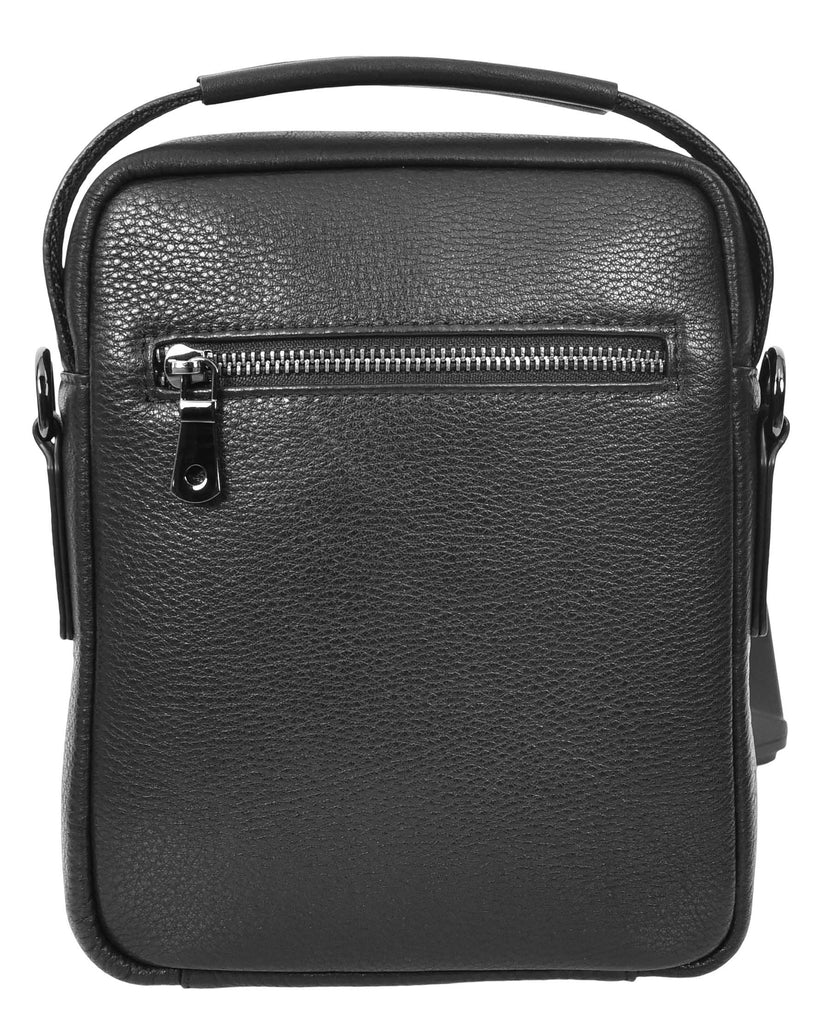 Bodymate Men's Small Leather Cross-Body Organiser Bag Black-2