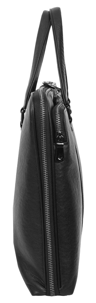 Bagify Genuine Leather Cross-Body Travel Briefcase Black-3