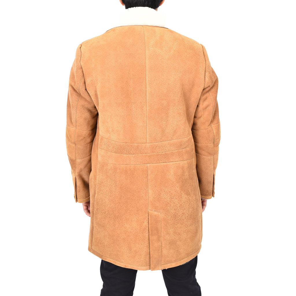 Genuine Sheepskin Coat Retro Trench Style Warm  Werner Whiskey-2