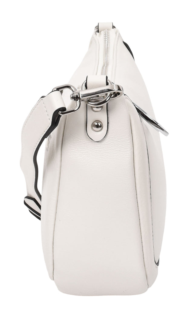 Blingstrap Women Leather Cross-Body Strap Handbag White-4