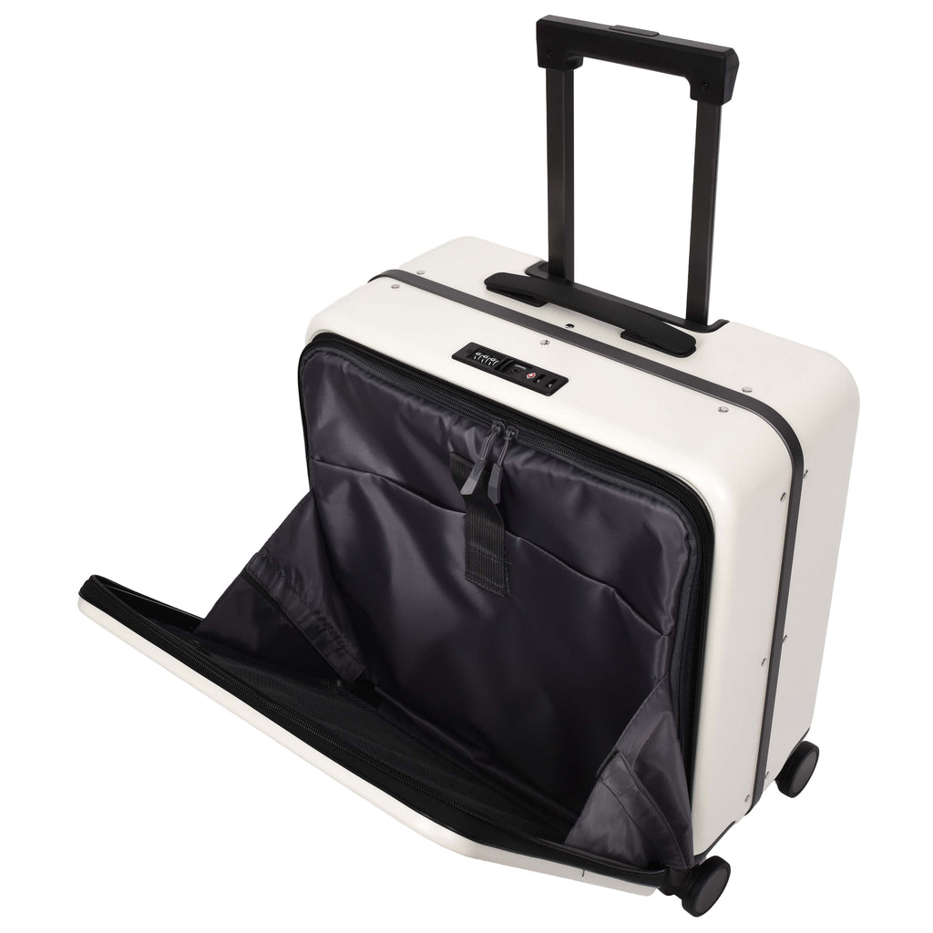 DR696 Four Wheeled Pilot Case Hard Shell Lightweight Cabin Bag White-4