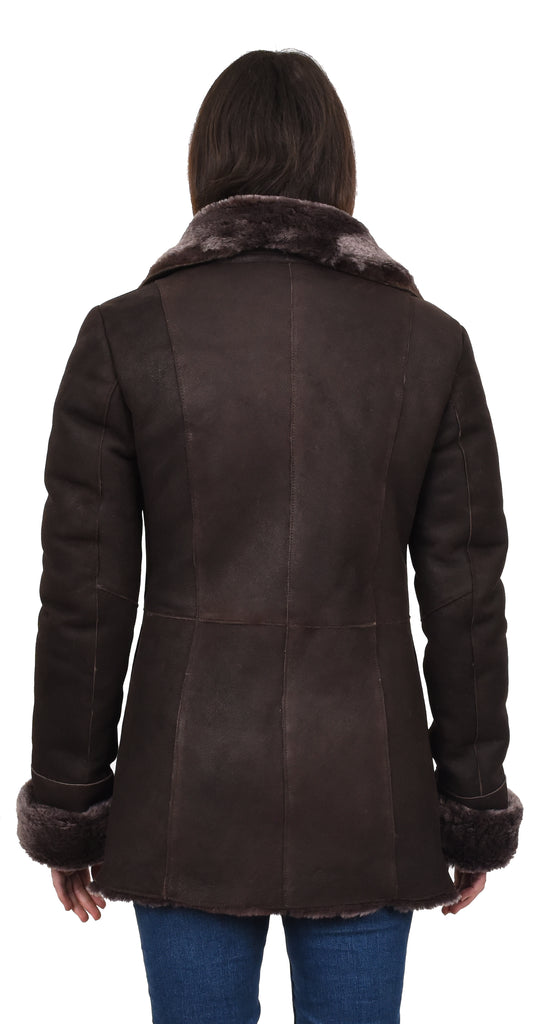 DR243 Women's Real Sheepskin Brown Brisa Jacket 3