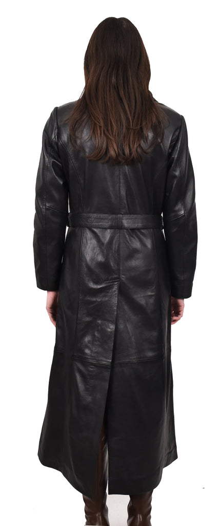 DR235 Women's Classic Full Length Long Coat Winter Black 4