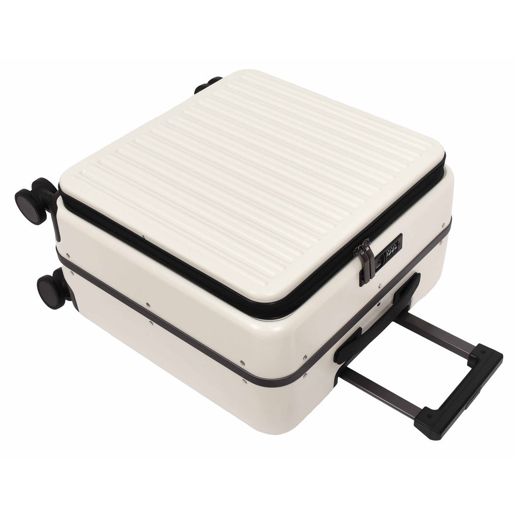 DR696 Four Wheeled Pilot Case Hard Shell Lightweight Cabin Bag White-6