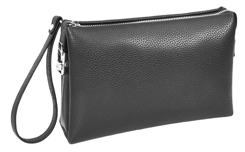 Trekkerwrist Real Leather Lockable Wrist Clutch Bag Black-6