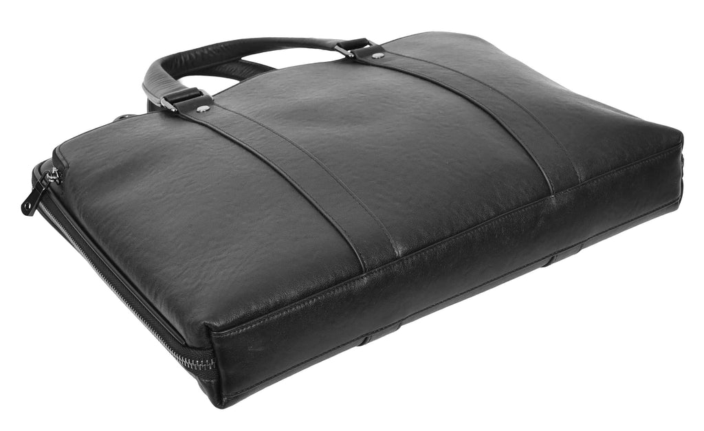 Bagify Genuine Leather Cross-Body Travel Briefcase Black-7