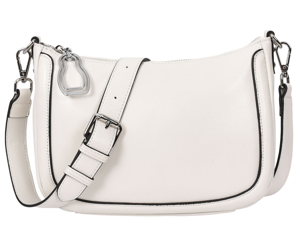 Blingstrap Women Leather Cross-Body Strap Handbag White-8