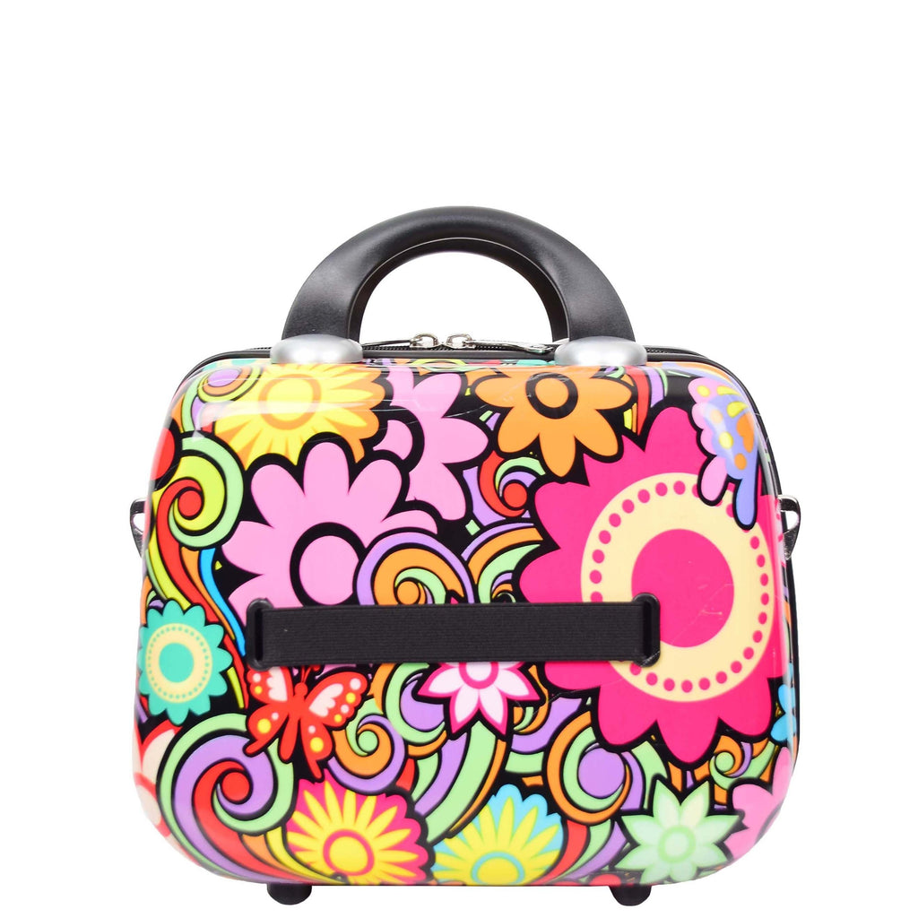 DR576 Expandable Hard Shell Suitcase Four Wheel Luggage Flower Print 3