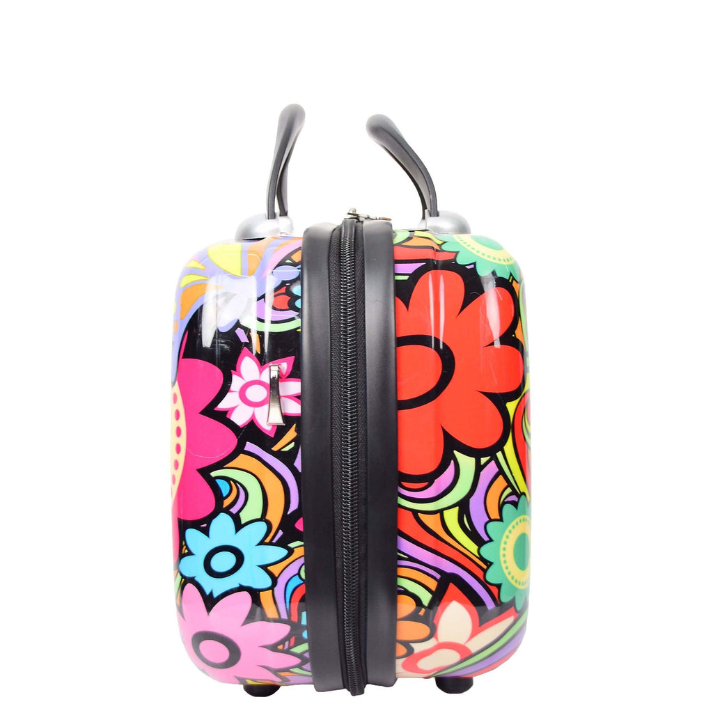 DR576 Expandable Hard Shell Suitcase Four Wheel Luggage Flower Print 5