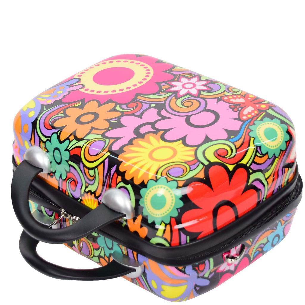 DR576 Expandable Hard Shell Suitcase Four Wheel Luggage Flower Print 6
