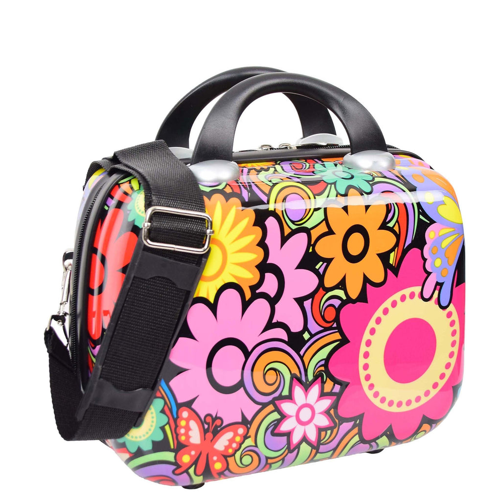 DR576 Expandable Hard Shell Suitcase Four Wheel Luggage Flower Print 8